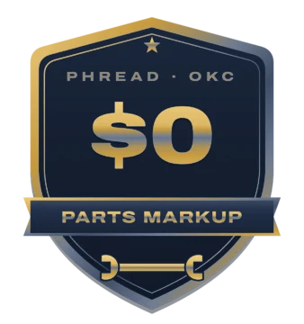 No parts markup badge